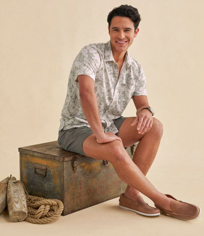 Men's Sunwashed Ultrasoft Button-Front Shirt, Short-Sleeve, Print - US 0217