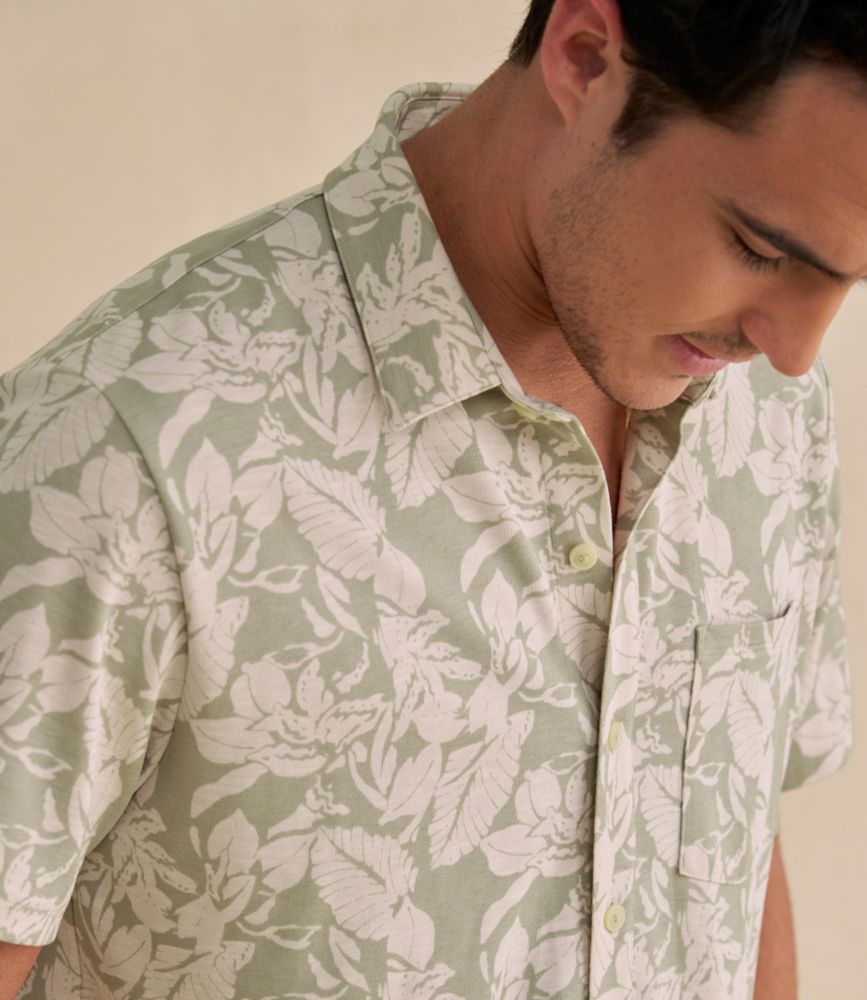 Men's Sunwashed Ultrasoft Button-Front Shirt, Short-Sleeve, Print - US 0217