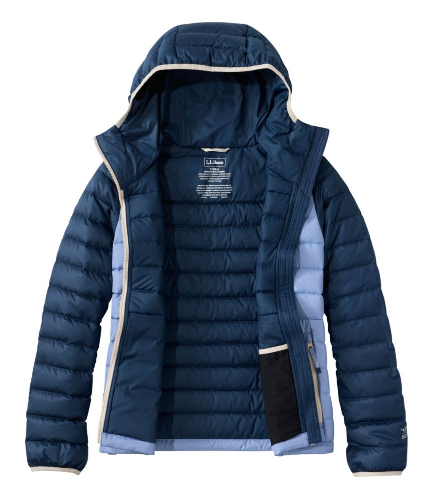 Women's Access Down Hooded Puffer, Colorblock - US 8823