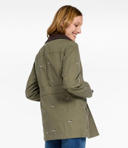 Women's Adirondack Barn Coat, Flannel-Lined Embroidery - US 4459