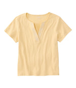 Women's Lakeside Linen/Cotton Tee, Short-Sleeve Embroidered Splitneck - US 5063