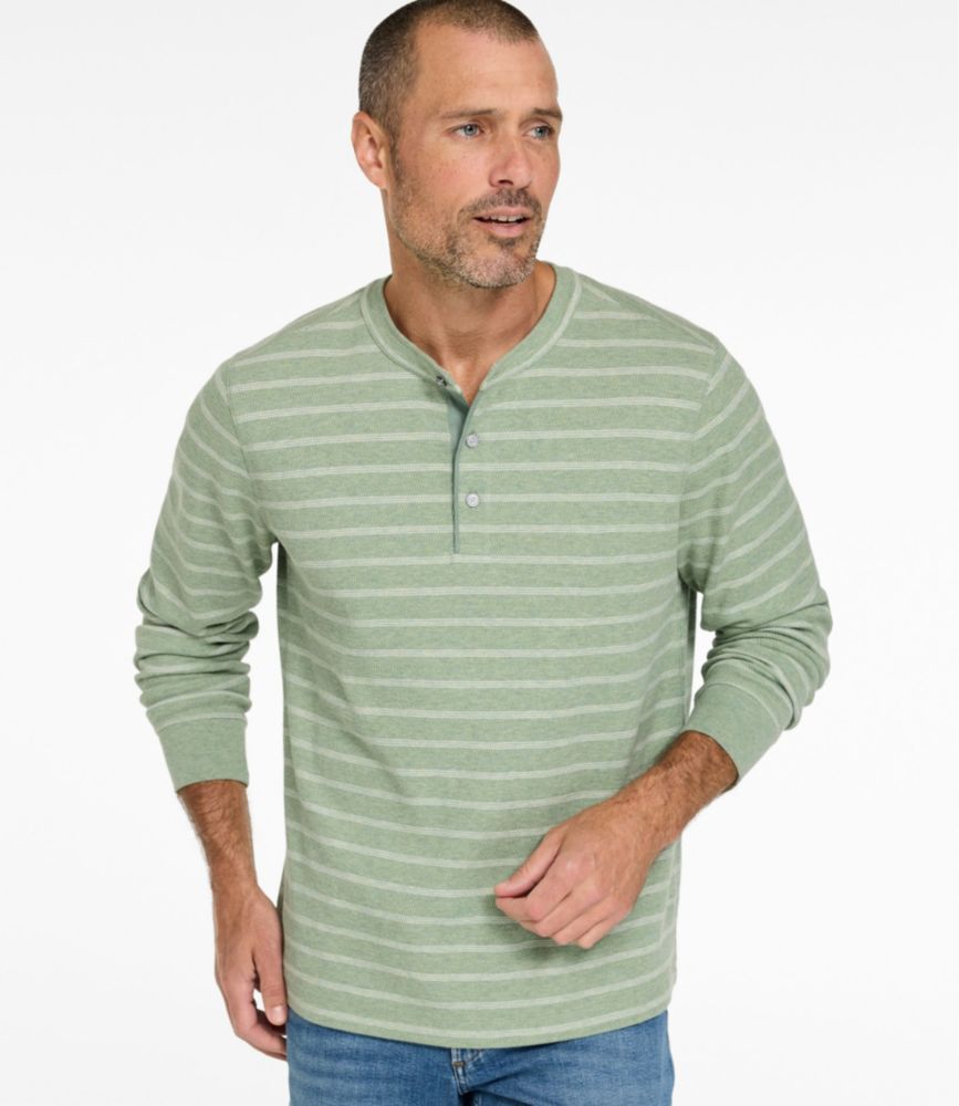 Men's Bean's Vintage Soft Knit Henley, Stripe - US 6784