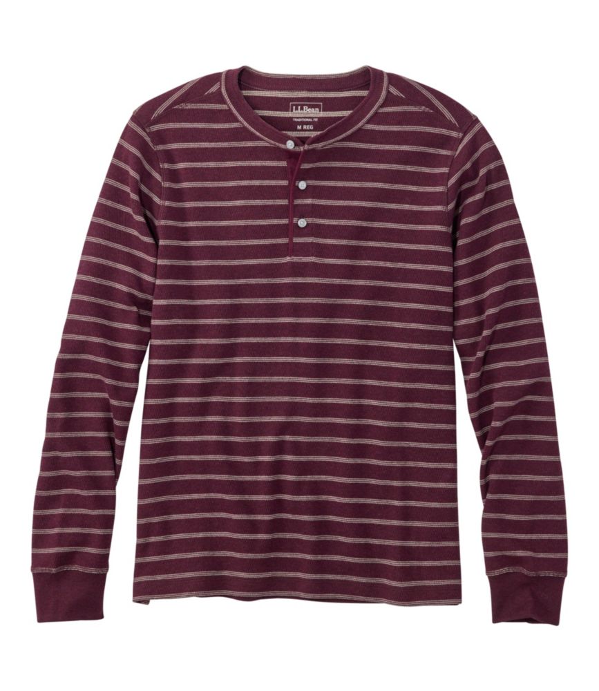 Men's Bean's Vintage Soft Knit Henley, Stripe - US 8023