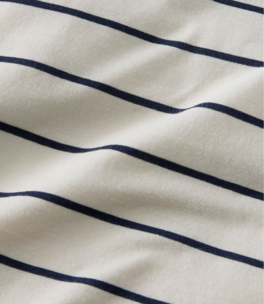 Women's Soft Stretch Supima-Blend Tee, Long Dolman-Sleeve Jewelneck Stripe - US 8652