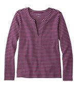 Women's L.L.Bean Tee, Long-Sleeve Splitneck Stripe - US 8074