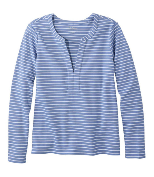 Women's L.L.Bean Tee, Long-Sleeve Splitneck Stripe - US 1584