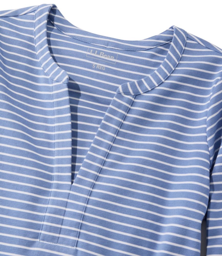 Women's L.L.Bean Tee, Long-Sleeve Splitneck Stripe - US 1584