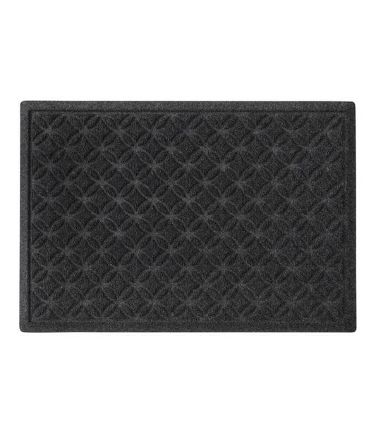 Heavyweight Recycled Waterhog Doormat, Geometric Rings - US 9405
