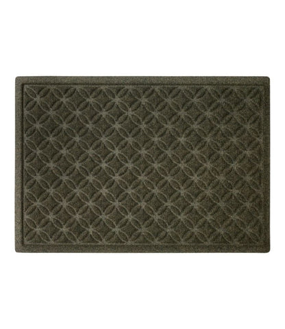 Heavyweight Recycled Waterhog Doormat, Geometric Rings - US 3430
