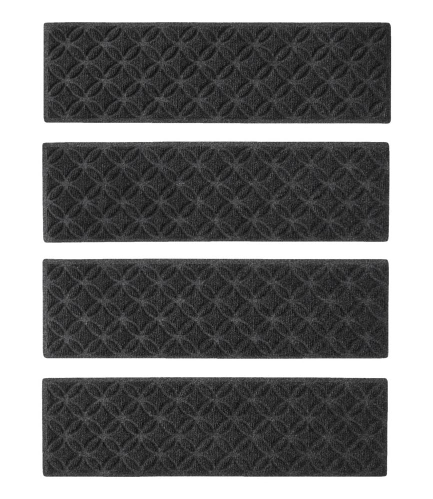 Heavyweight Recycled Waterhog Stair Tread, Geometric Rings - US 4055