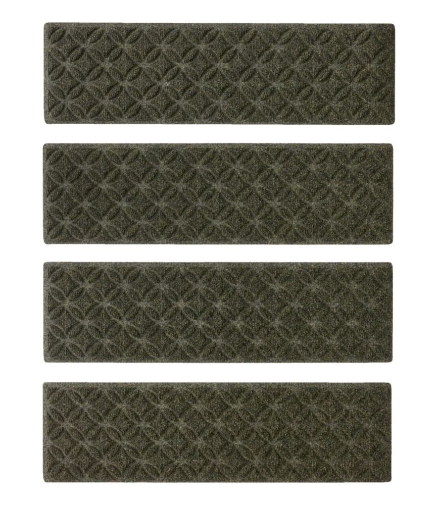 Heavyweight Recycled Waterhog Stair Tread, Geometric Rings - US 4104