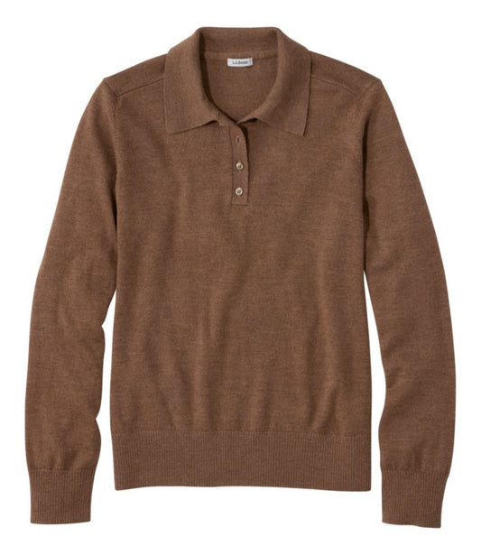 Women's Essential Merino Wool Sweater, Polo - US 2890