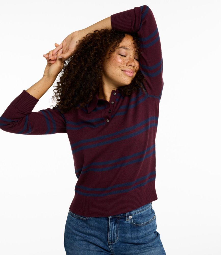 Women's Essential Merino Wool Sweater, Polo Stripe - US 8459