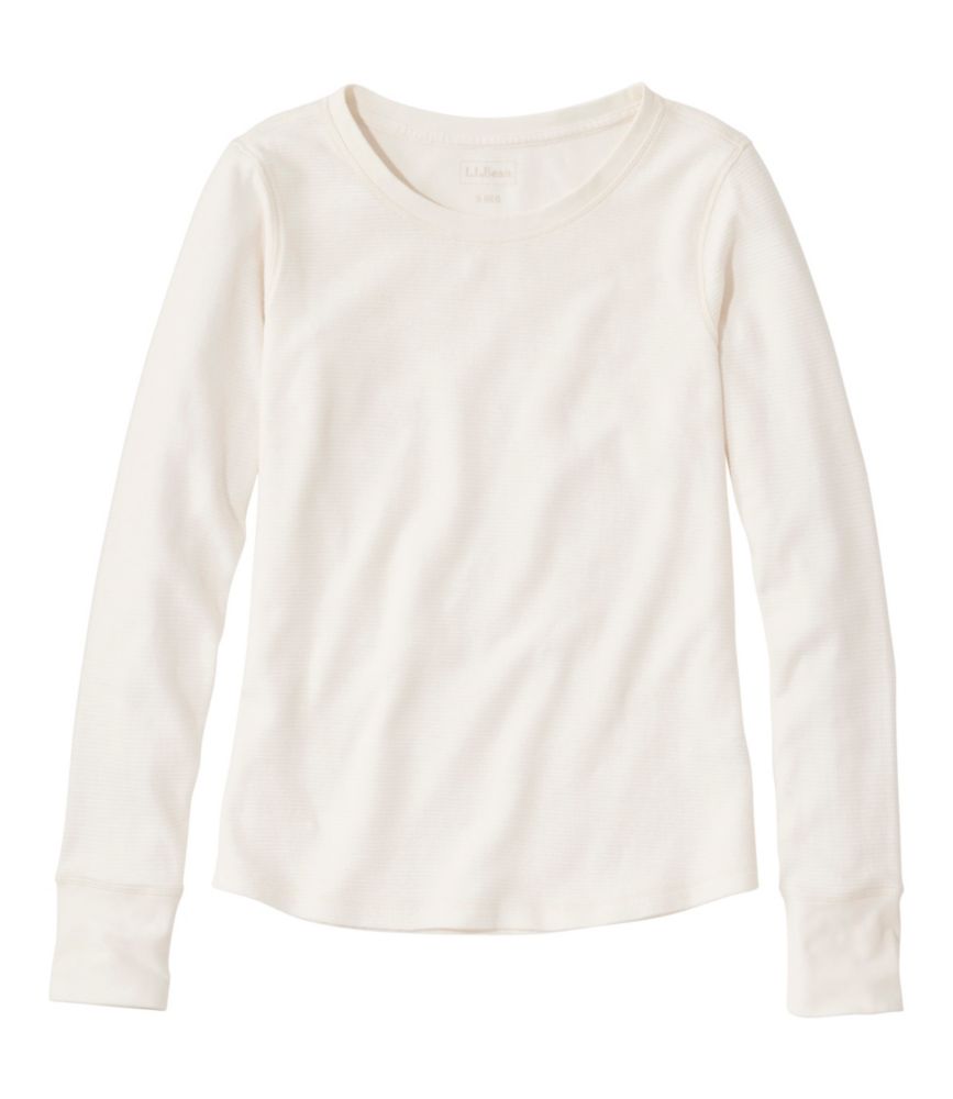 Women's Waffle-Knit Top, Long-Sleeve Jewelneck - US 5174