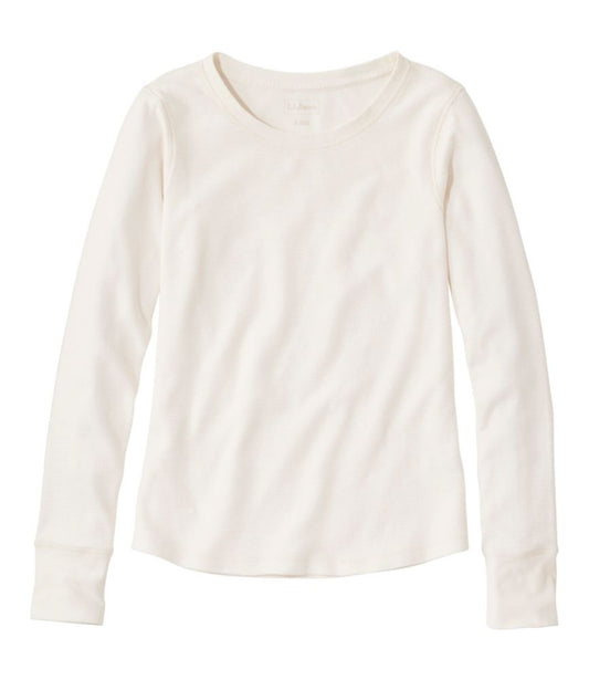 Women's Waffle-Knit Top, Long-Sleeve Jewelneck - US 5174