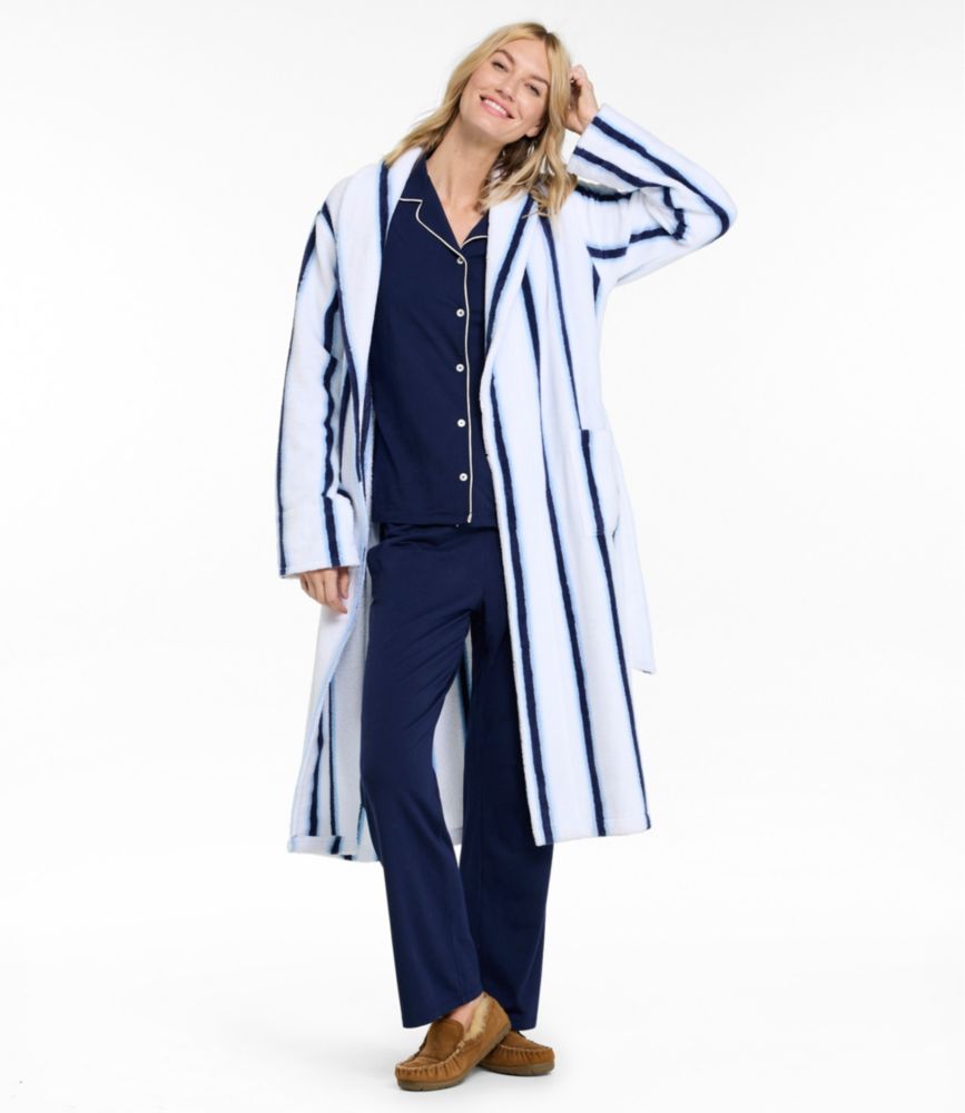 Women's Soft Plush Terry Robe, Stripe - US 0038