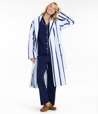 Women's Soft Plush Terry Robe, Stripe - US 0038
